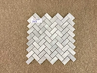 Natuursteen marmer grijs/wit visgraat mozaïektegel 30x30 cm 90 stuks - afbeelding 2 van  7
