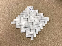 Natuursteen marmer grijs/wit visgraat mozaïektegel 30x30 cm 90 stuks - afbeelding 5 van  7