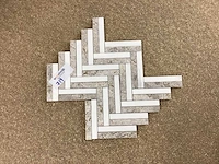 Natuursteen marmer grijs/wit visgraat mozaïektegel 30x30,5 cm 54 stuks - afbeelding 3 van  7