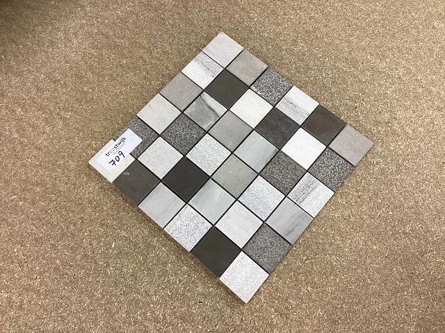 Natuursteen marmer mix kleur 5x5 cm mozaïektegel 30x30 cm 75 stuks - afbeelding 5 van  7