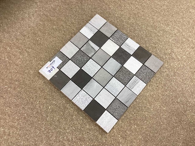 Natuursteen marmer mix kleur 5x5 cm mozaïektegel 30x30 cm 75 stuks - afbeelding 5 van  7