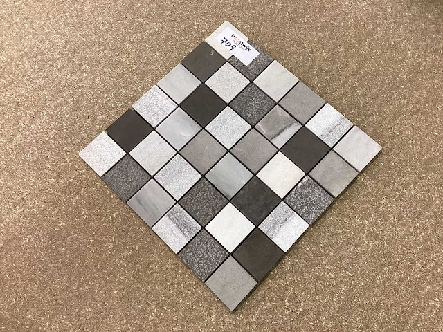 Natuursteen marmer mix kleur 5x5 cm mozaïektegel 30x30 cm 75 stuks - afbeelding 6 van  7