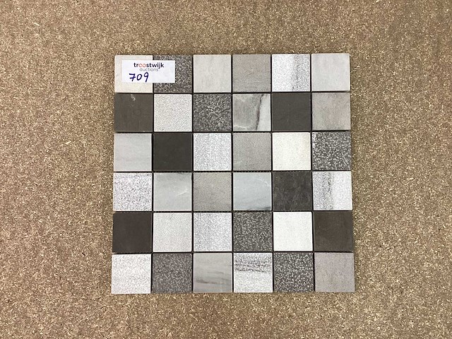 Natuursteen marmer mix kleur 5x5 cm mozaïektegel 30x30 cm 75 stuks - afbeelding 1 van  7