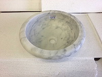 Natuursteen marmer white waskom 40,6x15 cm - afbeelding 1 van  5