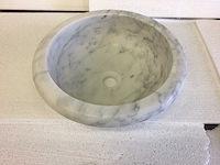 Natuursteen marmer white waskom 40,6x15 cm - afbeelding 3 van  5