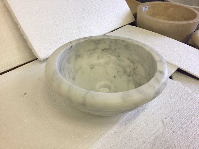 Natuursteen marmer white waskom 40,6x15 cm - afbeelding 4 van  5