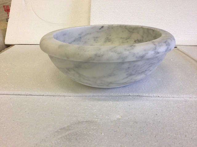Natuursteen marmer white waskom 40,6x15 cm - afbeelding 5 van  5