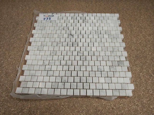 Natuursteen marmer wit 30x30 cm mozaïektegel 150 stuks - afbeelding 1 van  8