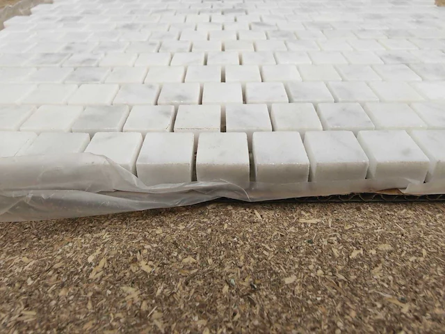 Natuursteen marmer wit 30x30 cm mozaïektegel 150 stuks - afbeelding 4 van  8