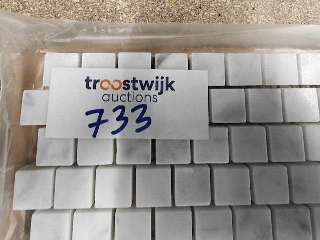 Natuursteen marmer wit 30x30 cm mozaïektegel 9 m² - afbeelding 3 van  8
