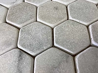 Natuursteen marmer wit hexagon mozaïektegel 28x33,5 cm 225 stuks - afbeelding 5 van  7