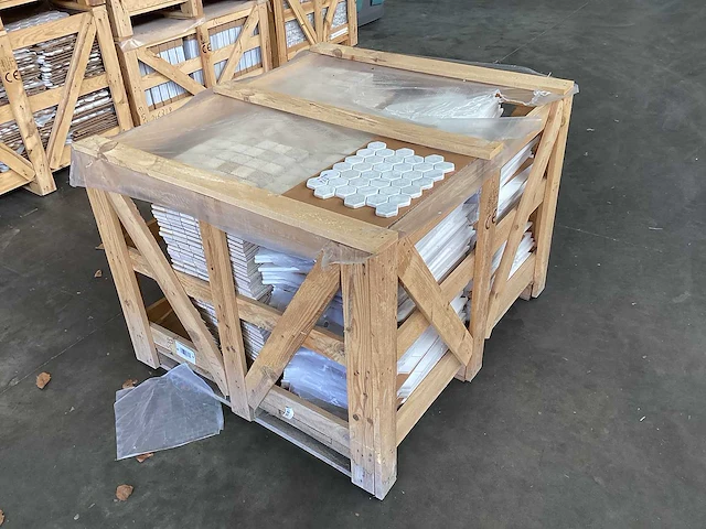 Natuursteen marmer wit hexagon mozaïektegel 28x33,5 cm 225 stuks - afbeelding 7 van  7