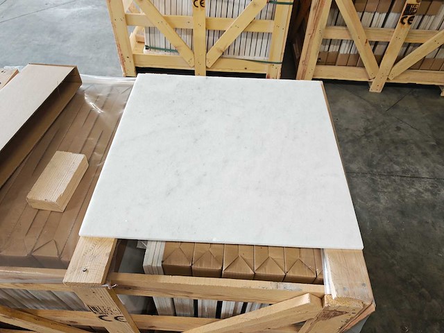 Natuursteen marmer wit honed 61x61x1 cm tegels 55,82 m² - afbeelding 2 van  6