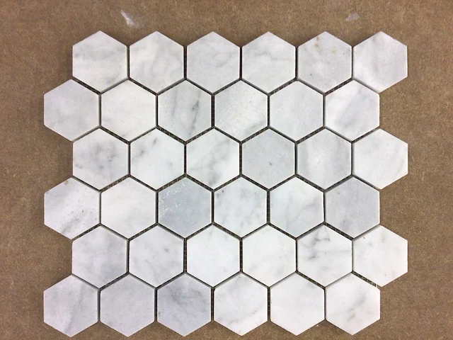 Natuursteen marmer wit honed hexagon mozaïektegel 26,5x30,5 cm 5,25 m² - afbeelding 1 van  3
