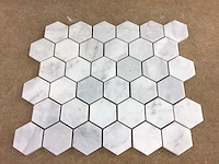 Natuursteen marmer wit honed hexagon mozaïektegel 26,5x30,5 cm 5,25 m² - afbeelding 2 van  3