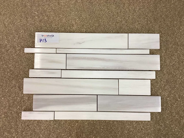 Natuursteen marmer wit mozaïektegel 28x43,5 cm 21 stuks - afbeelding 2 van  8