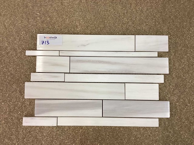 Natuursteen marmer wit mozaïektegel 28x43,5 cm 21 stuks - afbeelding 2 van  8