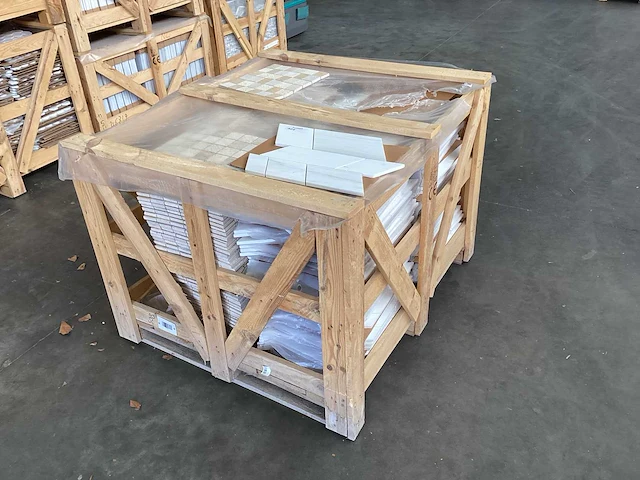 Natuursteen marmer wit mozaïektegel 52x35 cm 135 stuks - afbeelding 7 van  7