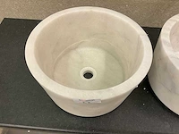 Natuursteen marmer wit waskom 40x21 cm - afbeelding 2 van  2