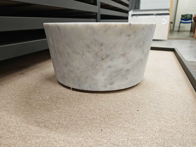 Natuursteen marmer wit waskom 40x21 cm - afbeelding 2 van  4