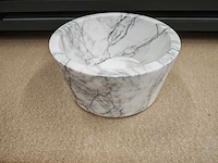 Natuursteen marmer wit/antraciet waskom 40x21 cm - afbeelding 10 van  10