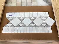 Natuursteen marmer wit/grijs 36x18 cm mozaïektegel 100 stuks - afbeelding 1 van  8