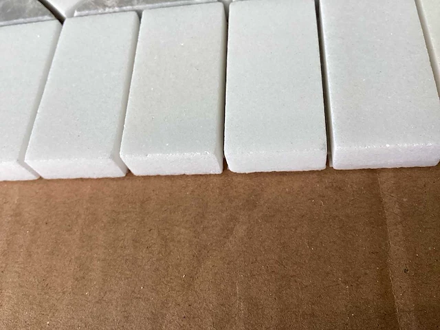 Natuursteen marmer wit/grijs 36x18 cm mozaïektegel 100 stuks - afbeelding 7 van  8