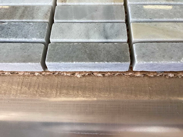 Natuursteen marmer wit/grijs rechthoek 1,5x5 cm mozaïektegel 100 stuks - afbeelding 6 van  7