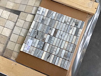 Natuursteen marmer wit/grijs rechthoek 1,5x5 cm mozaïektegel 100 stuks - afbeelding 2 van  7