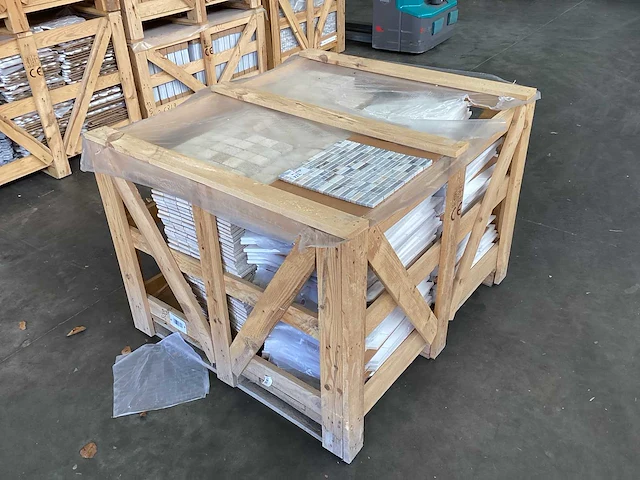 Natuursteen marmer wit/grijs rechthoek 1,5x5 cm mozaïektegel 150 stuks - afbeelding 7 van  7