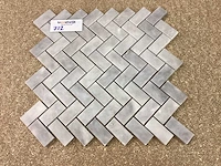 Natuursteen marmer wit/grijs visgraat mozaïektegel 31.5x30 cm 20 stuks - afbeelding 1 van  7