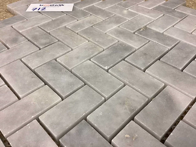 Natuursteen marmer wit/grijs visgraat mozaïektegel 31.5x30 cm 20 stuks - afbeelding 3 van  7