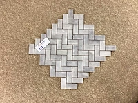 Natuursteen marmer wit/grijs visgraat mozaïektegel 31.5x30 cm 20 stuks - afbeelding 5 van  7
