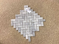 Natuursteen marmer wit/grijs visgraat mozaïektegel 31.5x30 cm 20 stuks - afbeelding 6 van  7