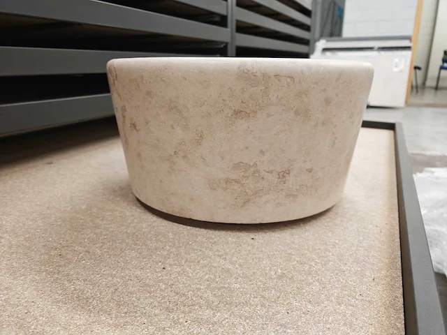 Natuursteen travertin beige waskom 40x21 cm - afbeelding 2 van  8