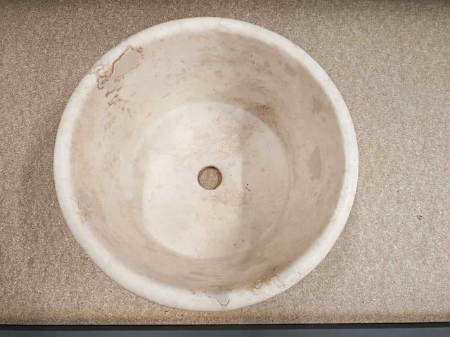 Natuursteen travertin beige waskom 40x21 cm - afbeelding 5 van  8