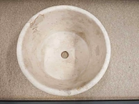 Natuursteen travertin beige waskom 40x21 cm - afbeelding 5 van  8