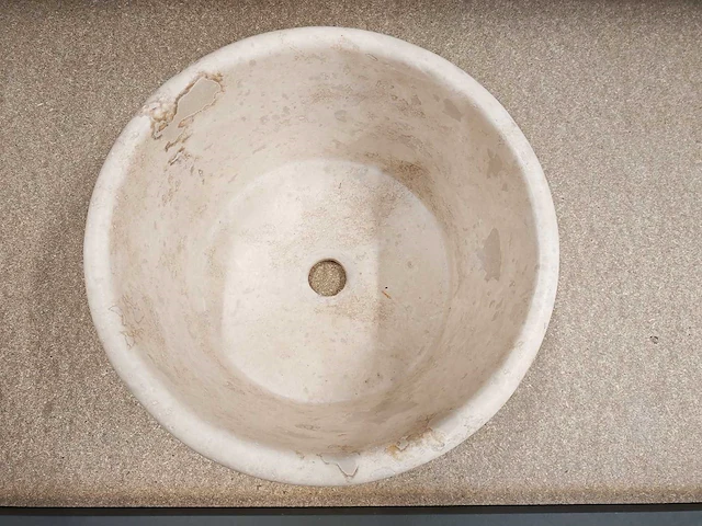 Natuursteen travertin beige waskom 40x21 cm - afbeelding 8 van  8