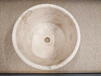 Natuursteen travertin beige waskom 40x21 cm - afbeelding 8 van  8