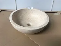 Natuursteen travertin beige waskom