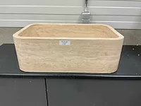 Natuursteen travertin beige wastafel 2 stuks - afbeelding 2 van  4