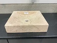 Natuursteen travertin beige wastafel - afbeelding 4 van  4