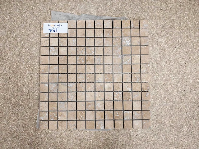 Natuursteen travertin dark noce mozaïektegel 30,5x30,5 cm 59 stuks - afbeelding 1 van  7