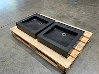 Natuursteen wastafel (2x) - afbeelding 1 van  6