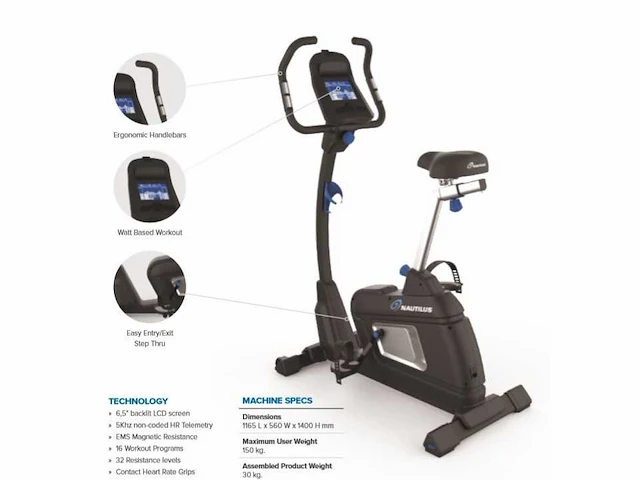 Nautilus u627 ergometer - met lage instap - afbeelding 2 van  9