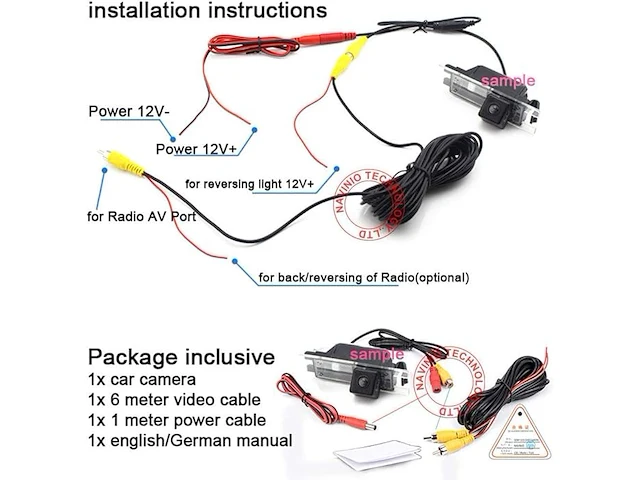 Navinio super pro hd auto achteruitrijcamera - afbeelding 3 van  4