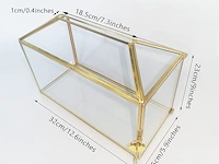 Ncyp 32x15x23cm geometrische glazen kaartdoos met slot - afbeelding 2 van  3