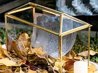 Ncyp 32x15x23cm geometrische glazen kaartdoos met slot - afbeelding 3 van  3