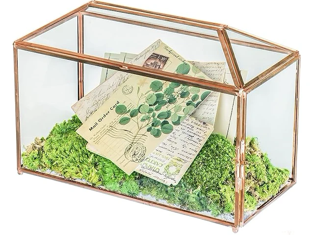 Ncyp 32x15x23cm geometrische glazen kaartendoos - afbeelding 1 van  3