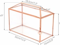 Ncyp 32x15x23cm geometrische glazen kaartendoos - afbeelding 2 van  3